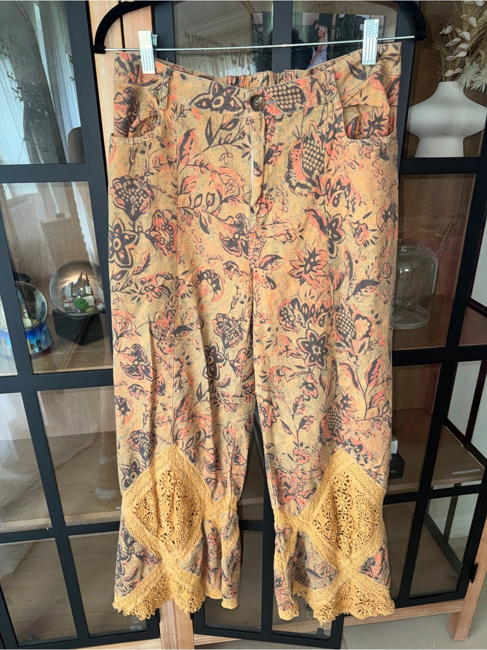 Jaded Gypsy feeling hippie pants crochet embroidery wideleg magnoliapearl floral